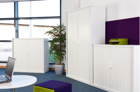 Metal, steel & melamine office cupboards for sale. 