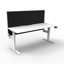 Open Slab End Workstation - Natural Oak Melamine and Ironstone_x000D_
1500mm W x 750mm D x 730mm H_x000D_
E0 Rated Melamine Board - 25mm T Worksurface / 18mm T Underframe_x000D_
2 x 80mm Diameter Cable Entry Holes In Work Top Default Vendor