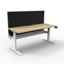Open Slab End Workstation - Natural Oak Melamine and Ironstone_x000D_
1800mm W x 750mm D x 730mm H_x000D_
E0 Rated Melamine Board - 25mm T Worksurface / 18mm T Underframe_x000D_
2 x 80mm Diameter Cable Entry Holes In Work Top Default Vendor
