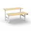 Open Slab End Hot Desk - Natural Oak Melamine and Ironstone_x000D_
900mm W x 600mm D x 730mm H_x000D_
E0 Rated Melamine Board - 25mm T Worksurface / 18mm T Underframe_x000D_
1 x 80mm Diameter Cable Entry Holes In Work Top Default Vendor