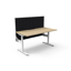 Eternity 4 Person Corner Workstation POD With Screens_x000D_
Natural Oak Melamine and White Powder Coat | E0 Enviroboard Worksurface With 80mm Diameter Cable Entry hole | 3630mm W x 3630mm D x 1200mm H ( Overall ), 1800mm x 1800mm x 750mm D x 730mm H Per Default Vendor
