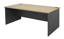 Eternity 2 Person Double Sided Workstation - No Screen - Natural Oak Melamine and Black Powder Coat | E0 Enviroboard Top With 410mm W x 50mm D Scallop | 30mm Cable Access Void In Between Double Sided Users - Infill Rail Avail. At An Additional Cost | 1800 Default Vendor