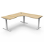 Eternity 6 Person Double Sided Workstation - With Screen_x000D_
Natural Oak Melamine and White Powder Coat | E0 Enviroboard Top With 410mm W x 50mm D Scallop Cable Access | 4500mm W x 1530mm D x 1200mm H ( Overall ), 1500mm W x 750mm D x 730mm H Per User Default Vendor