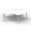 Eternity 2 Person Single Sided Workstation - No Screen_x000D_
Natural Oak Melamine and White Powder Coat | Worksurface with 410mm W x 50mm D Scallop Cable Access | 3600mm W x 750mm D x 730mm H ( Overall ), 1800mm W x 750mm D x 730mm H Per User | 60mm x 30 Default Vendor