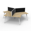 Eternity 2 Person Single Sided Workstation - No Screen_x000D_
Natural White Melamine and White Powder Coat | Worksurface with 410mm W x 50mm D Scallop Cable Access | 3600mm W x 750mm D x 730mm H ( Overall ), 1800mm W x 750mm D x 730mm H Per User | 60mm x Default Vendor