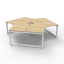 Eternity 3 Person Single Sided Workstation - No Screen_x000D_
Natural White Melamine and White Powder Coat | Worksurface with 410mm W x 50mm D Scallop Cable Access | 3600mm W x 750mm D x 730mm H ( Overall ), 1200mm W x 750mm D x 730mm H Per User | 60mm x Default Vendor