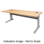 Eternity 2 Person Single Sided Workstation - With Screen_x000D_
Natural Oak Melamine and Black Powder Coat | E0 Enviroboard Worksurface With 410mm W x 50mm D Scallop Cable Access | 2400mm W x 780mm D x 730mm H ( Overall ), 1200mm W x 750mm D x 730mm H Per Default Vendor