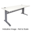 Eternity 2 Person Single Sided Workstation - With Screen_x000D_
Natural White Melamine and White Powder Coat | E0 Enviroboard Worksurface With 410mm W x 50mm D Scallop Cable Access | 3000mm W x 780mm D x 730mm H ( Overall ), 1200mm W x 750mm D x 730mm H P Default Vendor