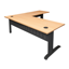 Eternity 3 Person Single Sided Workstation - With Screen_x000D_
Natural Oak Melamine and White Powder Coat | E0 Enviroboard Worksurface With 410mm W x 50mm D Scallop Cable Access | 5400mm W x 780mm D x 730mm H ( Overall ), 1200mm W x 750mm D x 730mm H Per Default Vendor