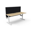 Deluxe Eternity 3 Person 120 Degree Workstation - No Screen - Natural Oak Melamine and White Powder Coat | E0 Enviroboard Melamine Worksurface With 1 x 80mm Diameter Cable Entry Hole_x000D_
2866mm W x 2480mm D x 730mm H (Overall) | 1205mm W x 1205mm D x 7 Default Vendor