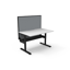 Deluxe Eternity 3 Person 120 Degree Workstation - With Screen - Natural White Melamine and Black Powder Coat | E0 Enviroboard Melamine Worksurface With 1 x 80mm Diameter Cable Entry Hole | 2866mm W x 2480mm D x 1200mm H (Overall) | 1205mm W x 1205mm D x 7 Default Vendor