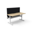 Deluxe Infinity Loop leg 3 Person 120 Degree Workstation - No Screen_x000D_
Natural Oak Melamine and White Powder Coat_x000D_
E0 Enviroboard Melamine Worksurface With 1 x 80mm Diameter Cable Entry Hole_x000D_
2866mm W x 2480mm D x 730mm H (Overall) | 1205 Default Vendor