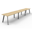 Deluxe Rapid Infinity 10 Person Double Sided Workstation - No Screen_x000D_
Natural Oak Melamine and Black Powder Coat | Worksurface With 410mm W x 50mm D Scallop Cable Access | 9000mm W x 1530mm D x 730mm H (Overall), 1800mm W x 750mm D x 730mm H (Per Us Default Vendor