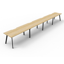 Deluxe Rapid Infinity 4 Person Double Sided Workstation - No Screen_x000D_
Natural Oak Melamine and Black Powder Coat | Worksurface With 410mm W x 50mm D Scallop Cable Access | 2400mm W x 1530mm D x 730mm H (Overall), 1200mm W x 750mm D x 730mm H (Per Use Default Vendor