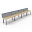 Deluxe Rapid Infinity 6 Person Double Sided Workstation - No Screen_x000D_
Natural White Melamine and White Powder Coat | Worksurface With 410mm W x 50mm D Scallop Cable Access | 3600mm W x 1530mm D x 730mm H (Overall), 1200mm W x 750mm D x 730mm H (Per U Default Vendor