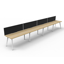 Deluxe Rapid Infinity 6 Person Double Sided Workstation - No Screen_x000D_
Natural White Melamine and Black Powder Coat | Worksurface With 410mm W x 50mm D Scallop Cable Access | 4500mm W x 1530mm D x 730mm H (Overall), 1500mm W x 750mm D x 730mm H (Per U Default Vendor