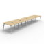 Deluxe Rapid Infinity 6 Person Double Sided Workstation - With Screen_x000D_
Natural White Melamine and Black Powder Coat | Worksurface With 410mm W x 50mm D Scallop Cable Access | 3600mm W x 1530mm D x 1200mm H ( Overall ), 1200mm W x 750mm D x 730mm H ( Default Vendor