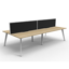 Deluxe Rapid Infinity 8 Person Double Sided Workstation - With Screen_x000D_
Natural White Melamine and Black Powder Coat | Worksurface With 410mm W x 50mm D Scallop Cable Access | 7200mm W x 1530mm D x 1200mm H ( Overall ), 1800mm W x 750mm D x 730mm H ( Default Vendor
