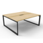 Deluxe Rapid Infinity 1 Person Single Sided Workstation - No Screen_x000D_
Natural Oak Melamine and White Powder Coat | Worksurface With 410mm W x 50mm D Scallop Cable Access | 1800mm W x 750mm D x 730mm H (Overall), 1800mm W x 750mm D x 730mm H (Per User Default Vendor
