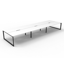 Deluxe Rapid Infinity 1 Person Single Sided Workstation - No Screen_x000D_
Natural White Melamine and Black Powder Coat | Worksurface With 410mm W x 50mm D Scallop Cable Access | 1800mm W x 750mm D x 730mm H (Overall), 1800mm W x 750mm D x 730mm H (Per Us Default Vendor