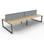Deluxe Rapid Infinity 3 Person Single Sided Workstation - No Screen_x000D_
Natural White Melamine and Black Powder Coat | Worksurface With 410mm W x 50mm D Scallop Cable Access | 5400mm W x 750mm D x 730mm H (Overall), 1800mm W x 750mm D x 730mm H (Per Us Default Vendor