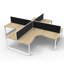 Deluxe Rapid Infinity 1 Person Single Sided Workstation - With Screen_x000D_
Natural White Melamine and Black Powder Coat | Worksurface With 410mm W x 50mm D Scallop Cable Access | 1500mm W x 780mm D x 730mm H (Overall), 1500mm W x 750mm D x 730mm H (Per Default Vendor