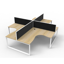 Deluxe Rapid Infinity 1 Person Single Sided Workstation - With Screen_x000D_
Natural White Melamine and Black Powder Coat | Worksurface With 410mm W x 50mm D Scallop Cable Access | 1800mm W x 780mm D x 730mm H (Overall), 1800mm W x 750mm D x 730mm H (Per Default Vendor