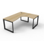 Deluxe Rapid Infinity 4 Person Single Sided Workstation - With Screen_x000D_
Natural Oak Melamine and White Powder Coat | Worksurface With 410mm W x 50mm D Scallop Cable Access | 4800mm W x 780mm D x 730mm H (Overall), 1200mm W x 750mm D x 730mm H (Per Us Default Vendor