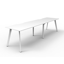 Deluxe Rapid Infinity 4 Person Single Sided Workstation - With Screen_x000D_
Natural White Melamine and White Powder Coat | Worksurface With 410mm W x 50mm D Scallop Cable Access | 6000mm W x 780mm D x 730mm H (Overall), 1500mm W x 750mm D x 730mm H (Per Default Vendor