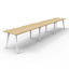 Deluxe Rapid Infinity 5 Person Single Sided Workstation - With Screen_x000D_
Natural White Melamine and Black Powder Coat | Worksurface With 410mm W x 50mm D Scallop Cable Access | 9000mm W x 780mm D x 730mm H (Overall), 1800mm W x 750mm D x 730mm H (Per Default Vendor