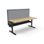 Deluxe Infinity Loop leg 3 Person 120 Degree Workstation - With Screen_x000D_
Natural Oak Melamine and Black Powder Coat_x000D_
E0 Enviroboard Melamine Worksurface With 1 x 80mm Diameter Cable Entry Hole_x000D_
2866mm W x 2480mm D x 1200mm H (Overall) | 1 Default Vendor