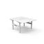 Deluxe Infinity 3 Person 120 Degree Workstation - No Screen_x000D_
Natural White Melamine and White Powder Coat_x000D_
E0 Enviroboard Melamine Worksurface With 1 x 80mm Diameter Cable Entry Hole_x000D_
2866mm W x  2480mm D x 730mm H (Overall) | 1205mm W x Default Vendor