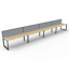 Deluxe Rapid Infinity 1 Person Single Sided Corner Workstation_x000D_
Natural Oak Melamine and Black Powder Coat_x000D_
 Worksurface With 80mm Diameter Cable Entry Hole | 1800mm W x 1500mm W x 750mm D x 730mm H | 60mm x 30mm Profile Leg Underframe Default Vendor