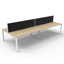 Deluxe Rapid Infinity 4 Person Double Sided Workstation - No Screen_x000D_
Natural Oak Melamine and White Powder Coat | Worksurface With 410mm W x 50mm D Scallop Cable Access | 2400mm W x 1530mm D x 730mm H (Overall), 1200mm W x 750mm D x 730mm H (Per Use Default Vendor