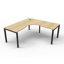 Deluxe Rapid Infinity 6 Person Double Sided Workstation - No Screen_x000D_
Natural White Melamine and Black Powder Coat | Worksurface With 410mm W x 50mm D Scallop Cable Access | 4500mm W x 1530mm D x 730mm H (Overall), 1500mm W x 750mm D x 730mm H (Per U Default Vendor