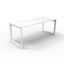 Deluxe Rapid Infinity 10 Person Double Sided Workstation - With Screen_x000D_
Natural White Melamine and Black Powder Coat | Worksurface With 410mm W x 50mm D Scallop Cable Access | 6000mm W x 1530mm D x 1200mm H (Overall), 1200mm W x 750mm D x 730mm H (P Default Vendor