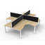 Deluxe Rapid Infinity 2 Person Double Sided Workstation - With Screen_x000D_
Natural Oak Melamine and White Powder Coat | Worksurface With 410mm W x 50mm D Scallop Cable Access | 1200mm W x 1530mm D x 1200mm H (Overall), 1200mm W x 750mm D x 730mm H (Per Default Vendor