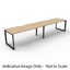 Deluxe Rapid Infinity 4 Person Double Sided Workstation - With Screen_x000D_
Natural Oak Melamine and White Powder Coat | Worksurface With 410mm W x 50mm D Scallop Cable Access | 3600mm W x 1530mm D x 1200mm H (Overall), 1800mm W x 750mm D x 730mm H (Per Default Vendor