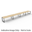 Deluxe Rapid Infinity 8 Person Double Sided Workstation - With Screen_x000D_
Natural Oak Melamine and White Powder Coat | Worksurface With 410mm W x 50mm D Scallop Cable Access | 4800mm W x 1530mm D x 1200mm H (Overall), 1200mm W x 750mm D x 730mm H (Per Default Vendor