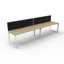 Deluxe Rapid Infinity 8 Person Double Sided Workstation - With Screen_x000D_
Natural White Melamine and White Powder Coat | Worksurface With 410mm W x 50mm D Scallop Cable Access | 4800mm W x 1530mm D x 1200mm H (Overall), 1200mm W x 750mm D x 730mm H (Pe Default Vendor