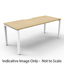 Deluxe Rapid Infinity 2 Person Single Sided Workstation - No Screen_x000D_
Natural Oak Melamine and White Powder Coat | Worksurface With 410mm W x 50mm D Scallop Cable Access | 2400mm W x 750mm D x 730mm H (Overall), 1200mm W x 750mm D x 730mm H (Per User Default Vendor