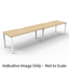 Deluxe Rapid Infinity 2 Person Single Sided Workstation - No Screen_x000D_
Natural Oak Melamine and White Powder Coat | Worksurface With 410mm W x 50mm D Scallop Cable Access | 3600mm W x 750mm D x 730mm H (Overall), 1800mm W x 750mm D x 730mm H (Per User Default Vendor