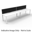Deluxe Rapid Infinity 2 Person Single Sided Workstation - With Screen_x000D_
Natural Oak Melamine and White Powder Coat | Worksurface With 410mm W x 50mm D Scallop Cable Access | 3600mm W x 780mm D x 730mm H ( Overall ), 1800mm W x 750mm D x 730mm H (Per Default Vendor