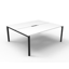 Deluxe Rapid Infinity 4 Person Single Sided Workstation - With Screen_x000D_
Natural White Melamine and Black Powder Coat | Worksurface With 410mm W x 50mm D Scallop Cable Access | 7200mm W x 780mm D x 730mm H (Overall), 1800mm W x 750mm D x 730mm H (Per Default Vendor
