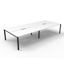Deluxe Rapid Infinity 5 Person Single Sided Workstation - With Screen_x000D_
Natural White Melamine and Black Powder Coat | Worksurface With 410mm W x 50mm D Scallop Cable Access | 7500mm W x 780mm D x 730mm H (Overall), 1500mm W x 750mm D x 730mm H (Per Default Vendor