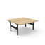 Deluxe Infinity 3 Person 120 Degree Workstation - With Screen_x000D_
Natural Oak Melamine and Black Powder Coat | E0 Enviroboard Melamine Worksurface With 1 x 80mm Diameter Cable Entry Hole | 2866mm W x  2480mm D x 1200mm H (Overall) | 1205mm W x 1205mm D Default Vendor