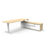 Halo Static Single Sided Workstation With Screen and Cable Tray - Natural Oak/Black_x000D_
1500mm W x 750mm D x 1330mm H, Top With Rigid Edging & 50mm D Scallop Cut Out To Rear, Powder Coat Underframe, Fully Ducted Cable Tray With Punchout For Power & Dat Default Vendor