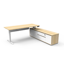 Halo Static Single Sided Workstation With Screen and Cable Tray - Natural Oak/Black_x000D_
1800mm W x 750mm D x 1330mm H, Top With Rigid Edging & 50mm D Scallop Cut Out To Rear, Powder Coat Underframe, Fully Ducted Cable Tray With Punchout For Power & Dat Default Vendor