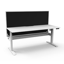 CLEG Corner Workstation - Natural White Melamine and Silver Powder Coat_x000D_
1800mm x 1500mm x 700mm D x 730mm H_x000D_
Dual Post Leg In Silver Powdercoat - Matching Perforated Modesty Panels_x000D_
E0 Rated Melamine Board - 1 x 80mm Diameter Cable Entr Default Vendor