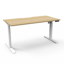 CLEG Open Workstation - Natural Oak Melamine and Silver Powder Coat_x000D_
1200mm W x 750mm D x 730mm H_x000D_
Dual Post Leg In Silver Powdercoat with Matching Perforated Modesty Panels_x000D_
50mm D Scallop Cut out For Cable Access | E0 Rated Melamine Bo Default Vendor